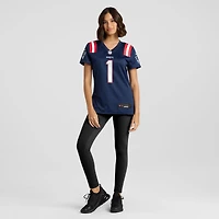 Women's Nike Number 1 Bride Navy New England Patriots Game Jersey