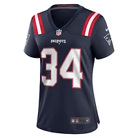 Maillot de match Nike Quandre Mosely bleu marine des New England Patriots pour femme