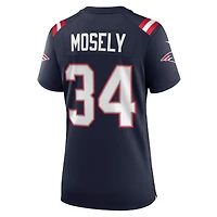 Maillot de match Nike Quandre Mosely bleu marine des New England Patriots pour femme