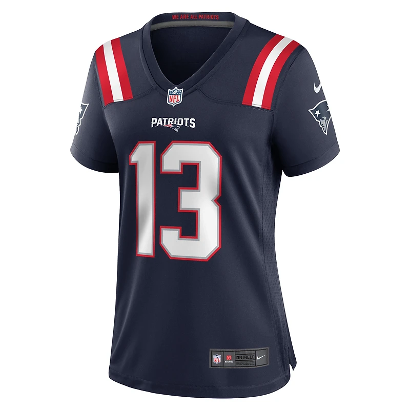 Maillot de match Nike Quinn Nordin bleu marine des New England Patriots pour femme