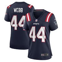 Maillot de match Nike Raleigh Webb bleu marine des New England Patriots pour femme