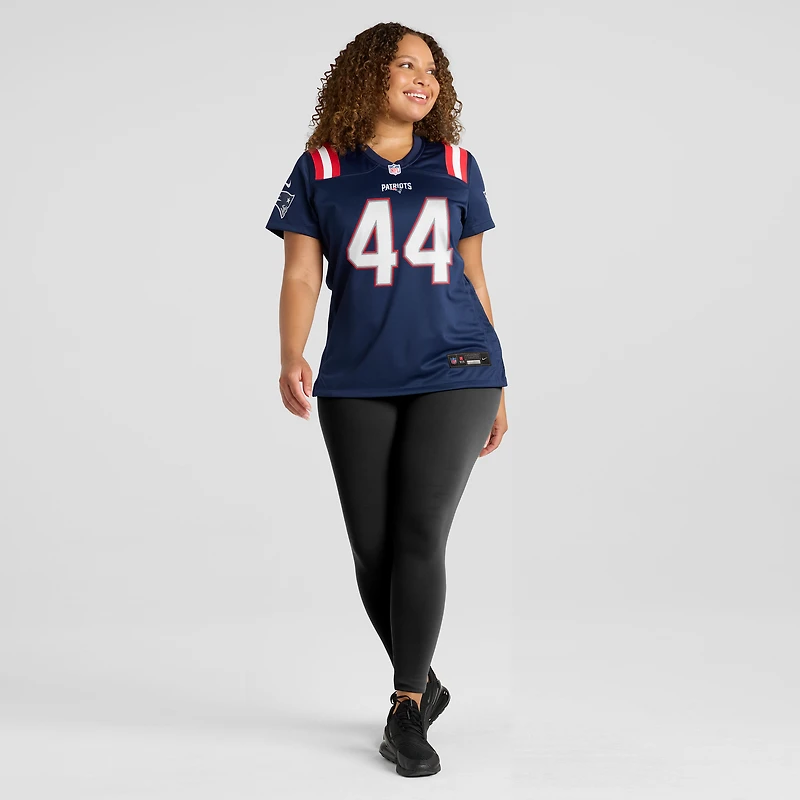 Maillot de match Nike Raleigh Webb bleu marine des New England Patriots pour femme