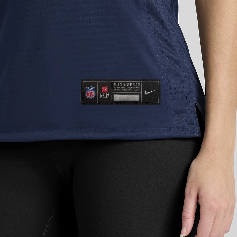 Maillot de match Nike Raleigh Webb bleu marine des New England Patriots pour femme