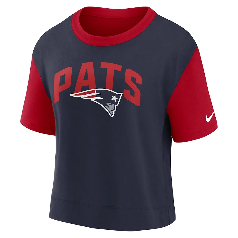 Women's Nike Red/Navy New England Patriots High Hip Fashion T-Shirt