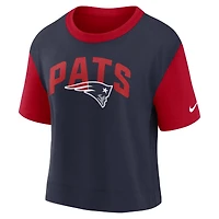 Women's Nike Red/Navy New England Patriots High Hip Fashion T-Shirt
