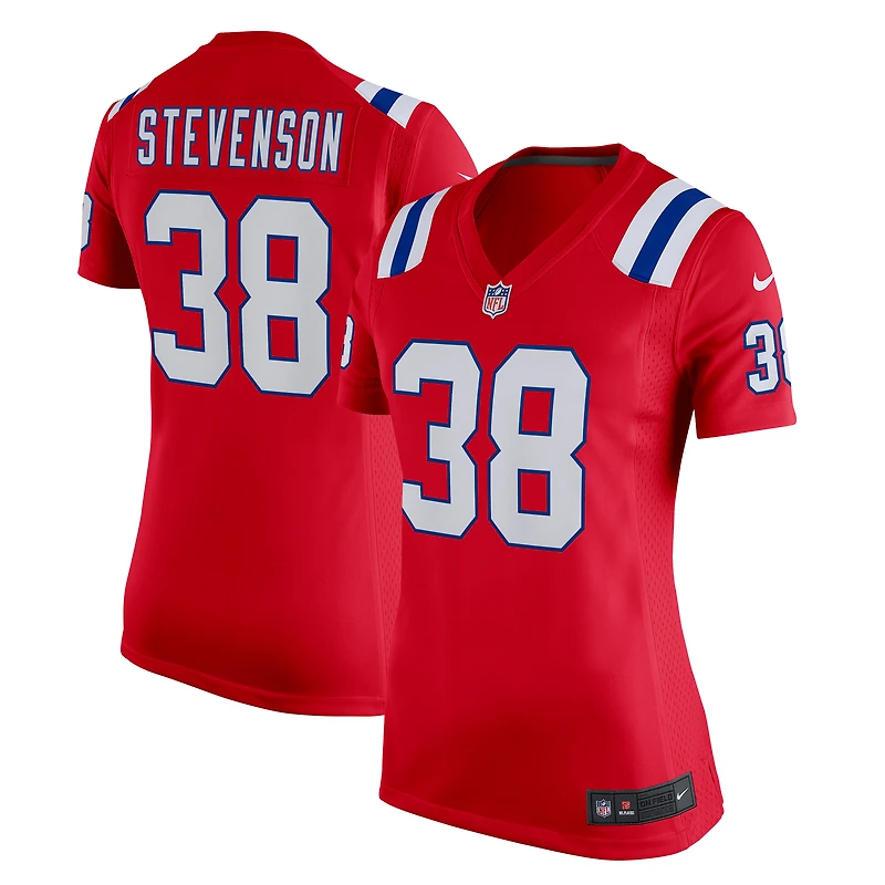 Women's Nike Rhamondre Stevenson Red New England Patriots  Team Game Jersey