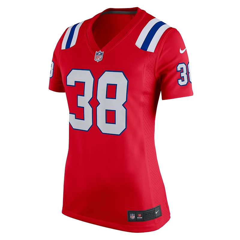 Women's Nike Rhamondre Stevenson Red New England Patriots  Team Game Jersey