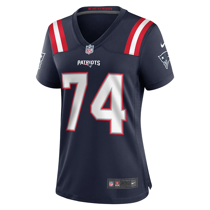 Maillot de match des Patriots la Nouvelle-Angleterre Nike Riley Reiff pour femme, bleu marine
