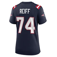 Maillot de match des Patriots la Nouvelle-Angleterre Nike Riley Reiff pour femme, bleu marine