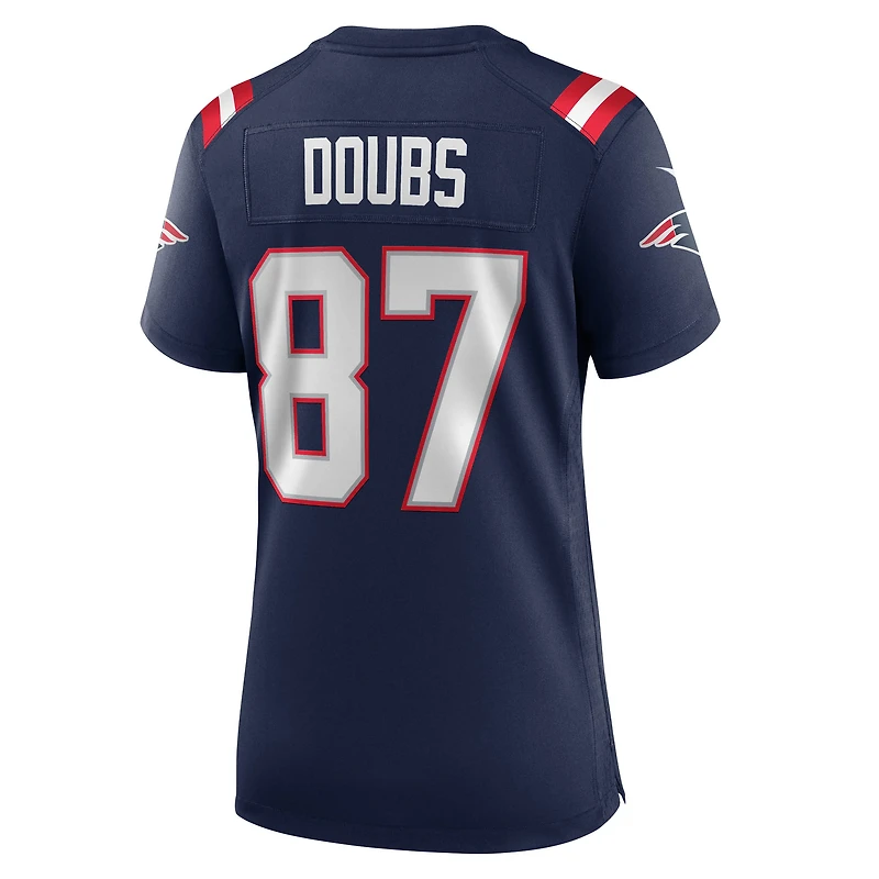 Maillot de match Nike Romeo Doubs bleu marine des New England Patriots pour femmes