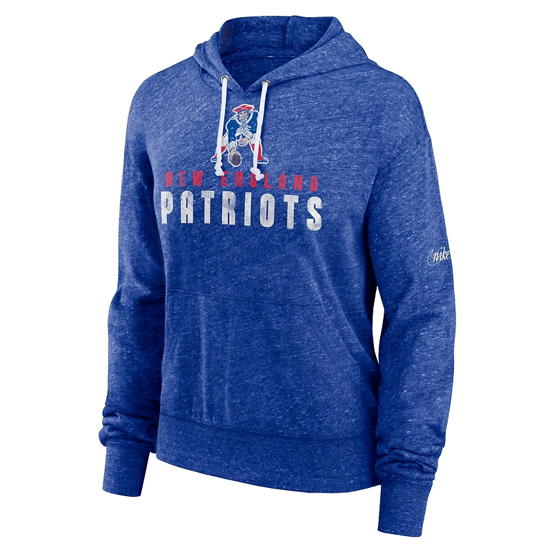 Women's Nike Royal New England Patriots Lightweight Rewind Vintage Pullover Hoodie