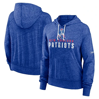 Women's Nike Royal New England Patriots Lightweight Rewind Vintage Pullover Hoodie