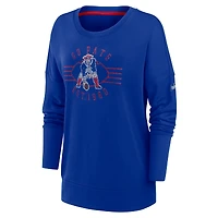 Women's Nike Royal New England Patriots Rewind Playback Icon Performance Pullover Sweatshirt