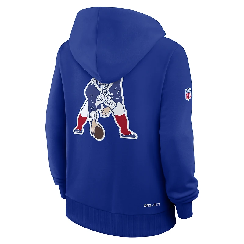 Sweat à capuche Nike Royal New England Patriots Sideline Standard Issue Alternate Dri-FIT pour femme
