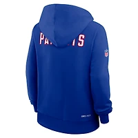 Sweat à capuche Nike Royal New England Patriots Throwback Sideline Standard Issue Dri-FIT pour femme