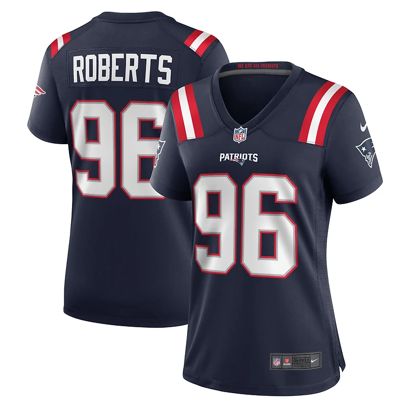 Maillot Nike Sam Roberts bleu marine pour femme des New England Patriots