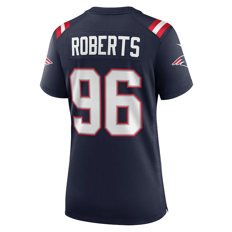 Maillot Nike Sam Roberts bleu marine pour femme des New England Patriots
