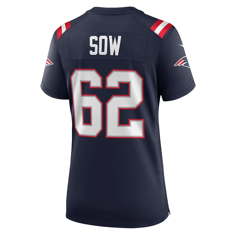 Maillot de match Nike Sidy Sow bleu marine des New England Patriots pour femme