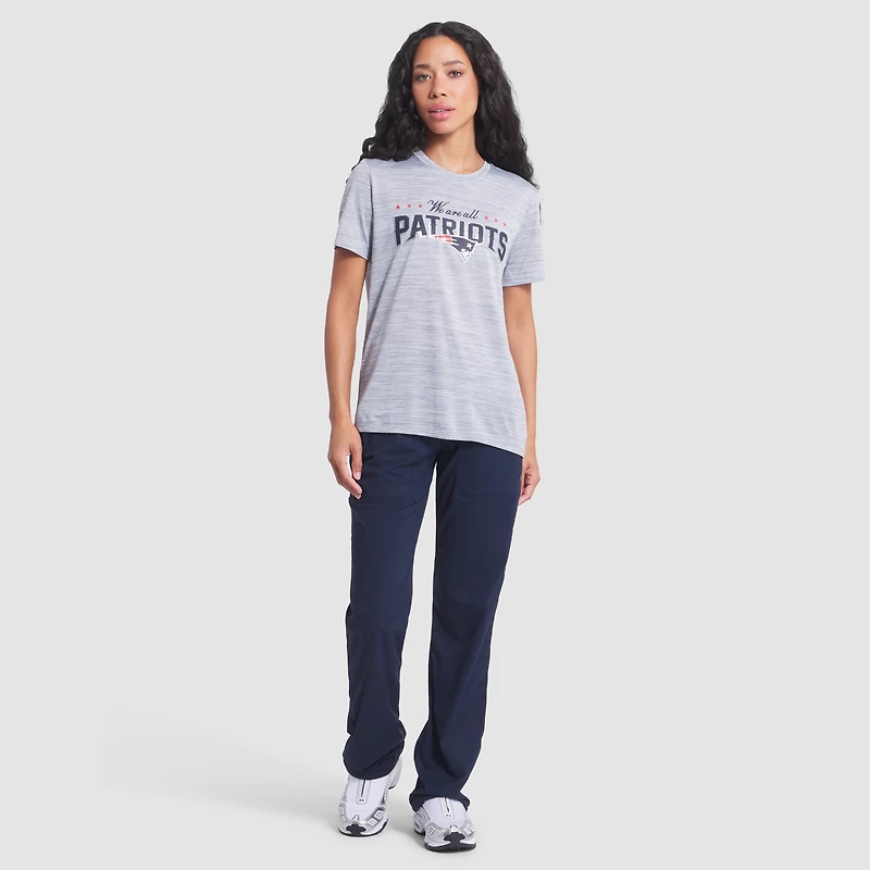 Women's Nike Silver New England Patriots 2025 Rivalries Collection Sideline Velocity Dri-FIT T-Shirt