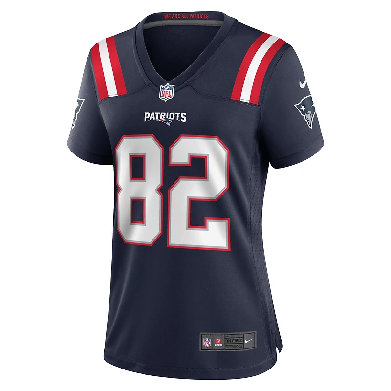 Maillot Nike T.J. Luther bleu marine pour femme des New England Patriots