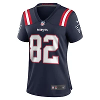 Maillot Nike T.J. Luther bleu marine pour femme des New England Patriots