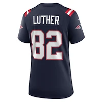 Maillot Nike T.J. Luther bleu marine pour femme des New England Patriots