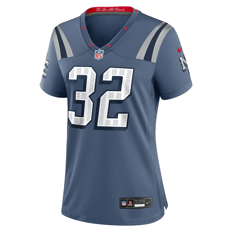 Women's Nike TreVeyon Henderson Storm Blue New England Patriots 2025 Rivalries Collection Game Jersey