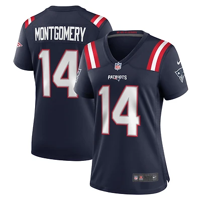 Maillot Nike Ty Montgomery bleu marine des New England Patriots pour femme