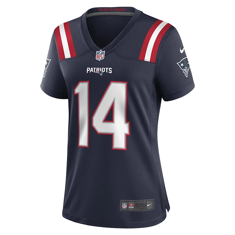 Maillot de match Nike Ty Montgomery bleu marine des New England Patriots pour femme