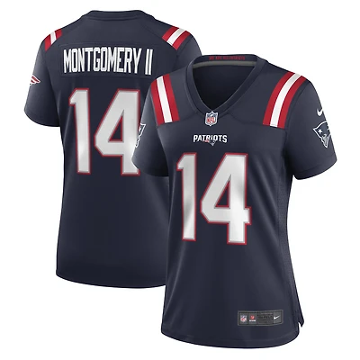 Maillot de match Nike Ty Montgomery bleu marine des New England Patriots pour femme