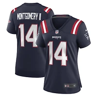 Maillot de match Nike Ty Montgomery bleu marine des New England Patriots pour femme