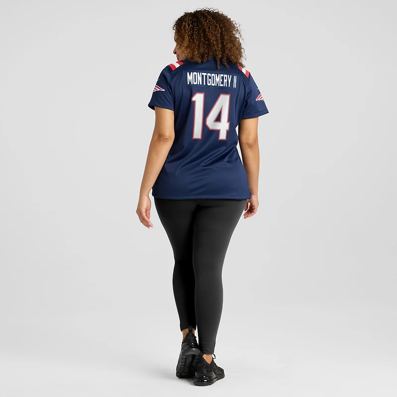 Maillot de match Nike Ty Montgomery bleu marine des New England Patriots pour femme