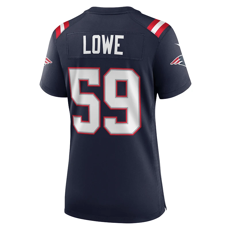 Maillot de match Nike Vederian Lowe bleu marine des New England Patriots pour femme