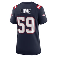 Maillot de match Nike Vederian Lowe bleu marine des New England Patriots pour femme