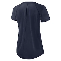Women's Nike White/Heather Scarlet New England Patriots Back Slit Lightweight Fashion T-Shirt