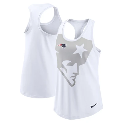 Débardeur Nike New England Patriots Tri-Blend Racerback pour femme - Blanc