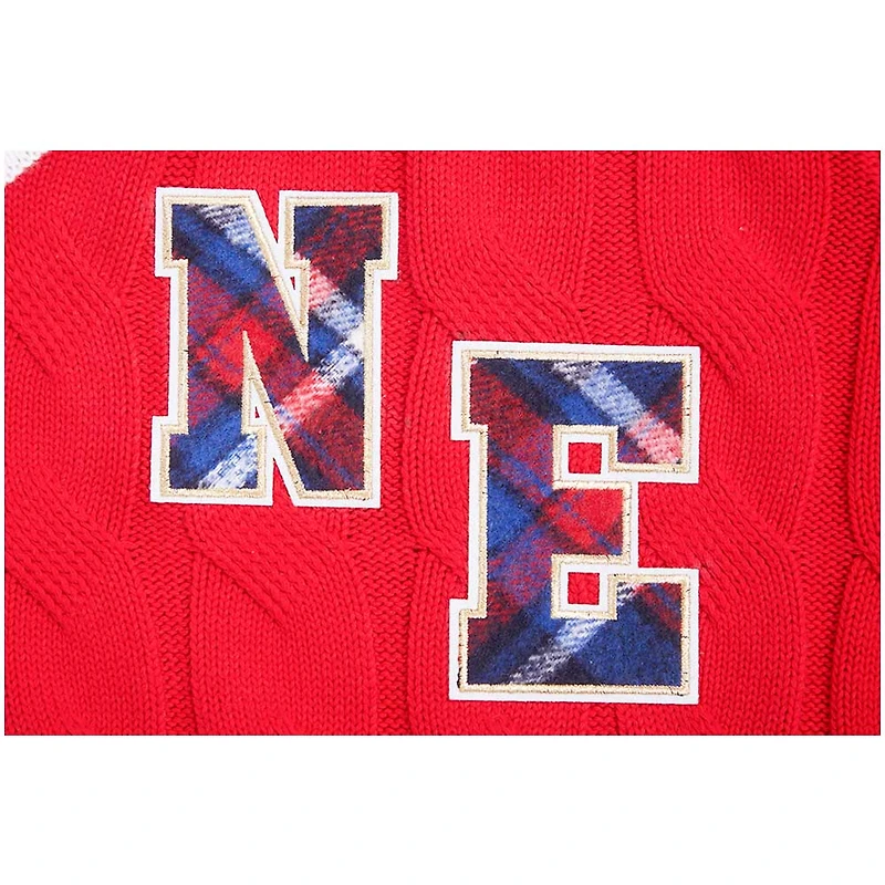 Pull à col en V Pro Standard rouge pour femmes des New England Patriots Prep