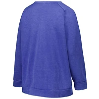Sweat-shirt raglan délavé à l'acide pour femme, profil Royal New England Patriots, grande taille