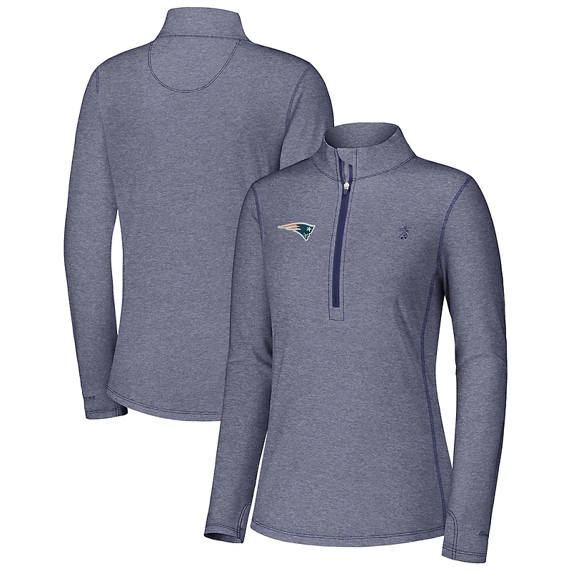 Veste zippée quart de tour Tommy Bahama bleu marine New England Patriots Sport Playa Vista IslandZone pour femme
