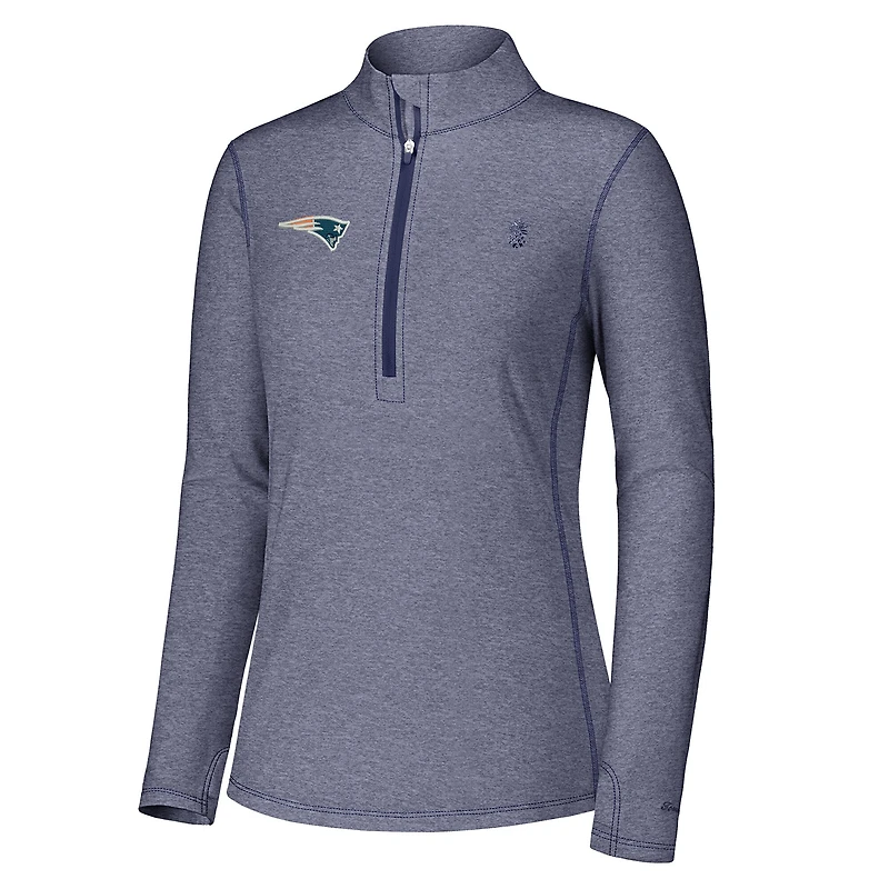 Women's Tommy Bahama Navy New England Patriots Sport Playa Vista Quarter-Zip Jacket