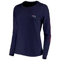 Women's Vineyard Vines Navy New England Patriots Helmet Long Sleeve T-Shirt