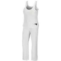 Women's WEAR by Erin Andrews Cream New England Patriots Cozy Scoop Neck Tank Top & Pants Sleep Set