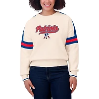 Women's WEAR by Erin Andrews  Cream New England Patriots Stripe Pullover Sweater