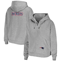 Women's WEAR by Erin Andrews Heathered Gray New England Patriots Team Full-Zip Hoodie