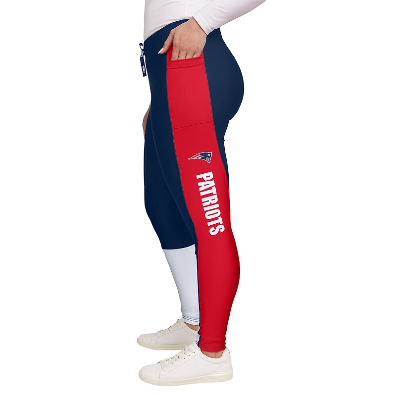 Women's WEAR by Erin Andrews Navy New England Patriots Color Block Leggings