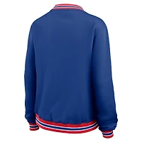 Sweat-shirt oversize à manches longues et col en V bleu marine New England Patriots pour femme WEAR by Erin Andrews