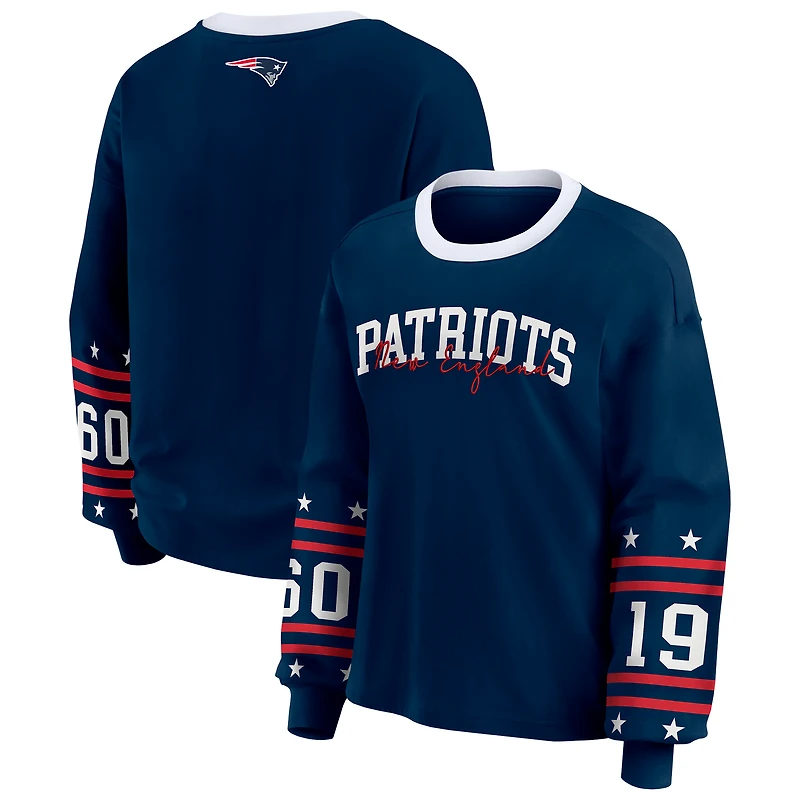 Women's WEAR by Erin Andrews  Navy New England Patriots Sport Long-Sleeve T-Shirt
