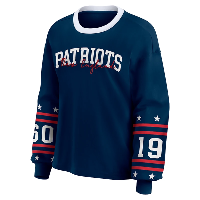 Women's WEAR by Erin Andrews  Navy New England Patriots Sport Long-Sleeve T-Shirt