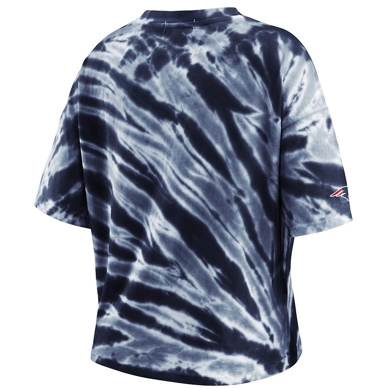 Women's WEAR by Erin Andrews Navy New England Patriots Tie-Dye T-Shirt