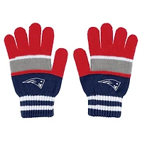 WEAR by Erin Andrews Ensemble gants et écharpe à rayures des New England Patriots pour femmes